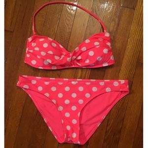 Arizona Jean Company Pink Polka Dot Bikini
